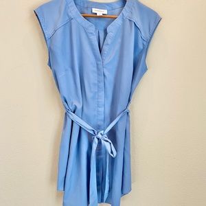 Motherhood Maternity Blue Front-Tie Blouse